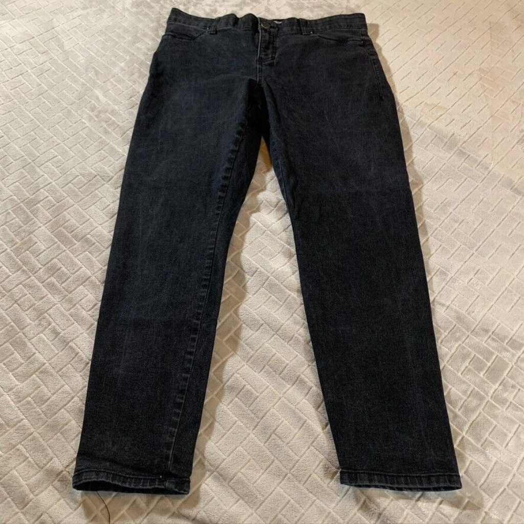 Juicy Couture Womens 12 Denim Jeans Black Skinny Jegging Mid Rise Stretch